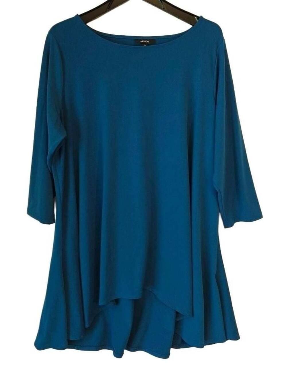 Alfani Women's 3/4 Sleeve Tunic Top 2X Teal Green